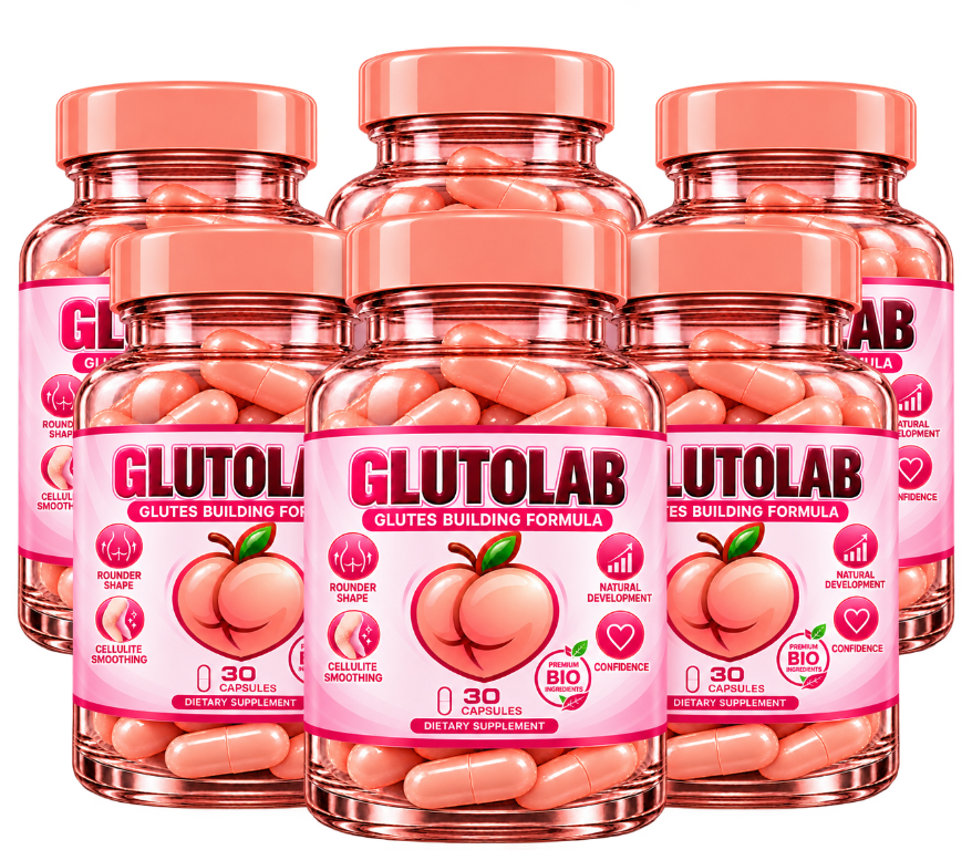 6 bottles of Glutolab supplied artwork