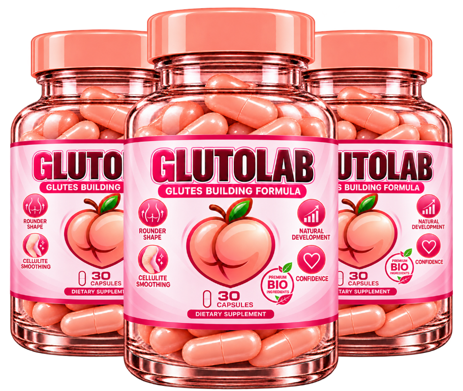3 bottles of Glutolab supplied artwork